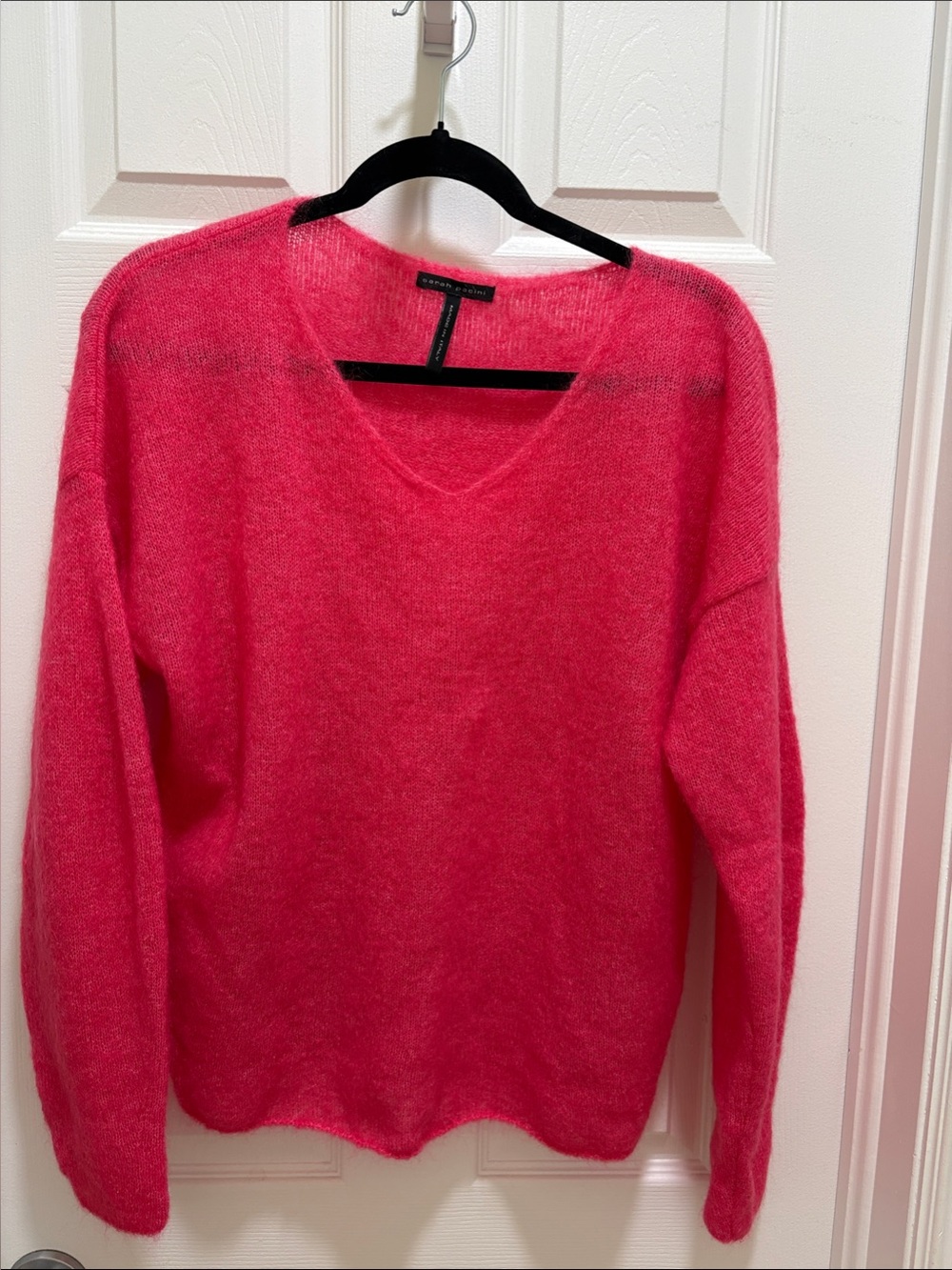 Sarah Pacini Hot Pink V-Neck Sweater